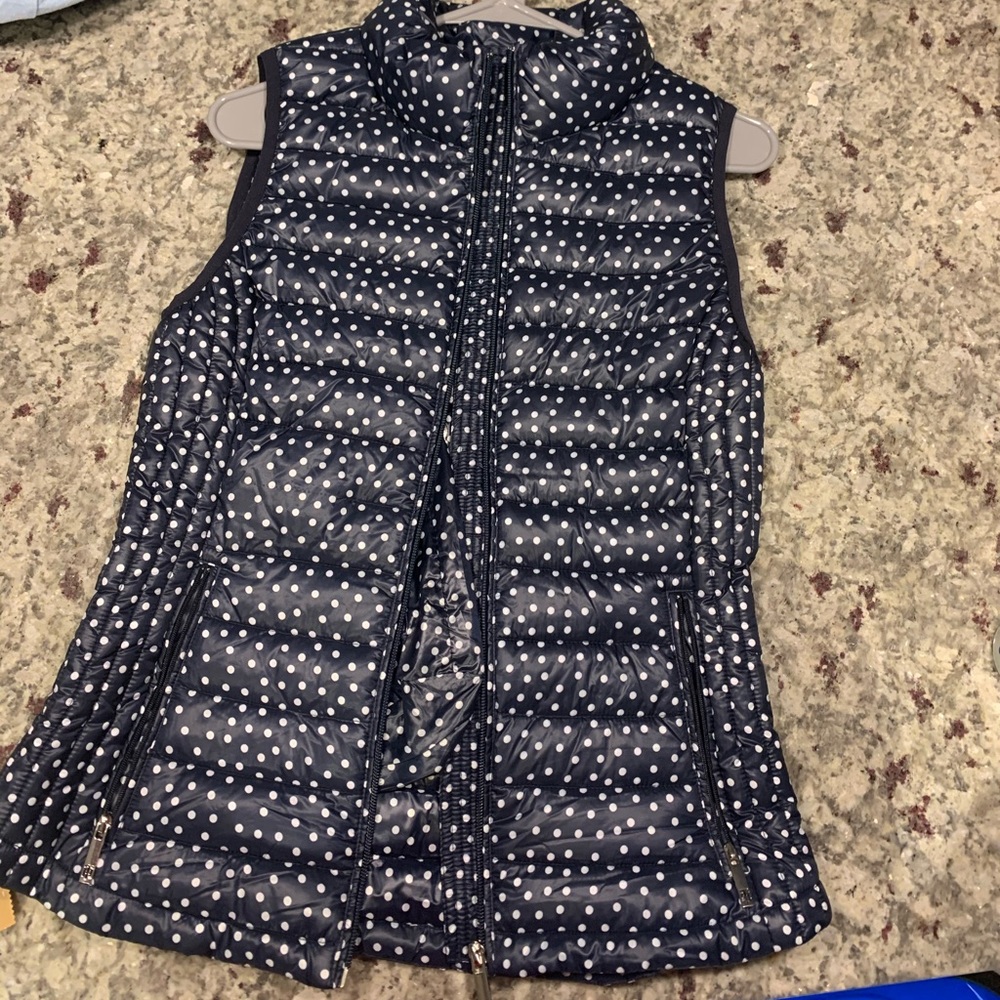 NWT Blue polka dot Tommy Hilfiger puffer vest.